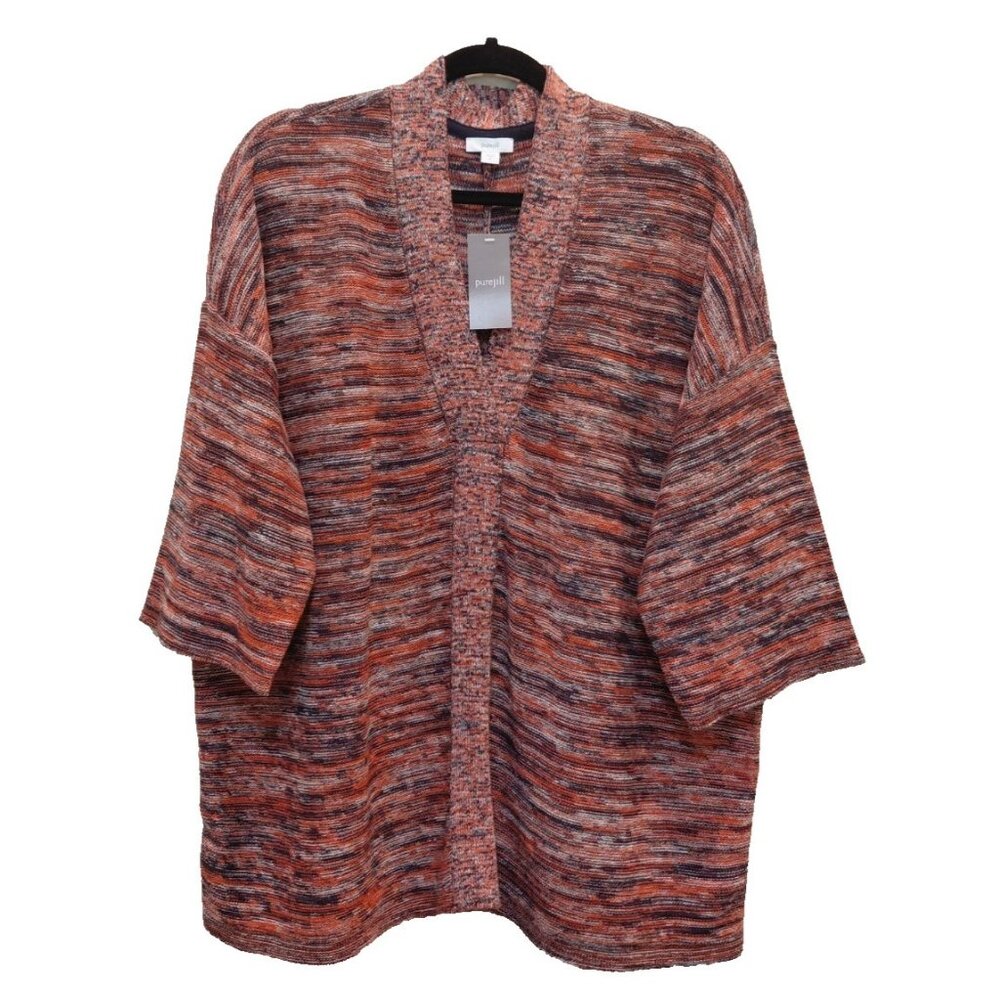 Pure Jill Space Dyed Marled‎ V-neck Pullover Compari Sweater Med Dolman Sleeve